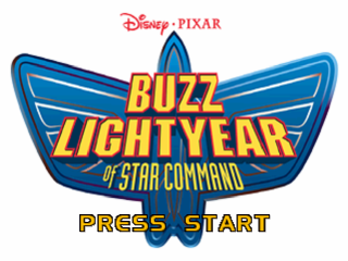 Buzz Lightyear of Star Command title screen for Playstation